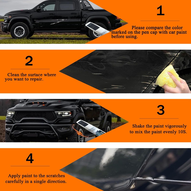 Diamond Black Crystal Pearl-Coat(PXJ/KXJ) Touch Up Paint Compatible with Dodge