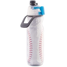 O2COOL Mist 'N Sip Misting Water Bottle 2-in-1 Mist And Sip Function With No Leak Pull Top Spout (Baseball)