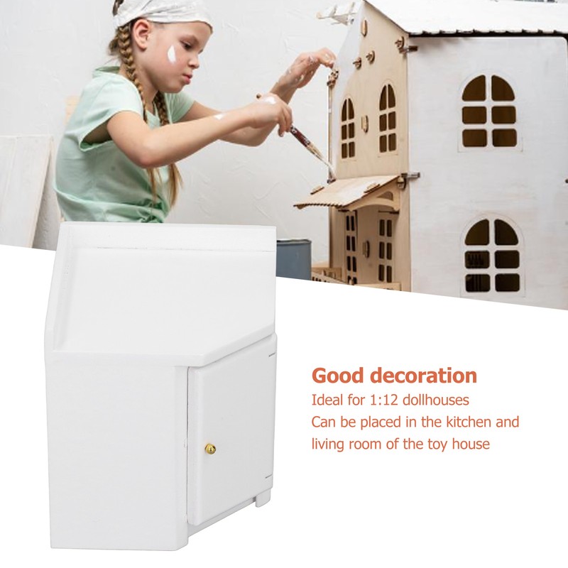 1:12 Dollhouse Corner Cabinet Decorative Robust Exquisite Craftsmanship Simulated Mini