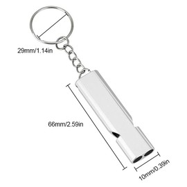 Tadipri Pack of 4 Whistles Emergency Whistle Sports Lessons Whistle with Key Fob Aluminium Double Tube Defence Life-Saving in Emergency (Gold/Silver)