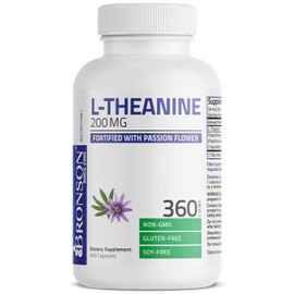 Bronson L-Theanine Fórmula sin gluten sin soja, 360 Vegetarian Capsules