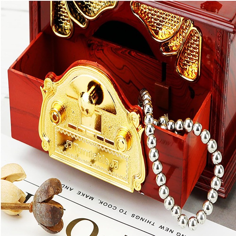 Corkwaw Gramophone music box, classical trumpet gramophone cosmetic box and