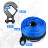 Synthetic Winch Rope Kit, 3/8" x 92ft 26500LBS Blue Winch