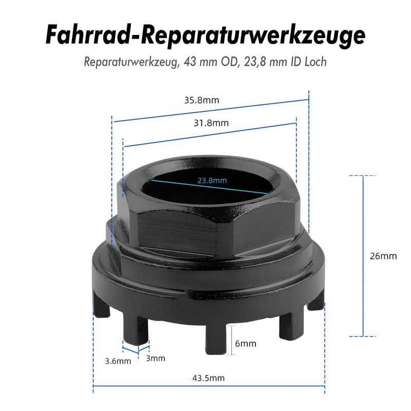 Riceel Bicycle Bottom Bracket Tool, 8 Teeth Locking Ring Compatible,