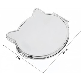 THJOPOKEEL Espejo Plegable Compacto Forma De Gato Espejo De Bolsillo De Viaje Espejo De Maquillaje Espejo De Doble Cara para Bolso De Oficina