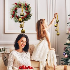 YXOTJHS Christmas Bells for Decoration, Gold Vintage Bells, Brass Christmas Bells for Door Garland Christmas Tree - Gifts for Women