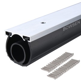 BOWSEN Heavy-Duty U+O Ring Universal Garage Door Bottom Seals Weatherstrip Weather Stripping Rubber with Aluminum Track Retainer Kit, Black (20FT, 1-5/8" Width)