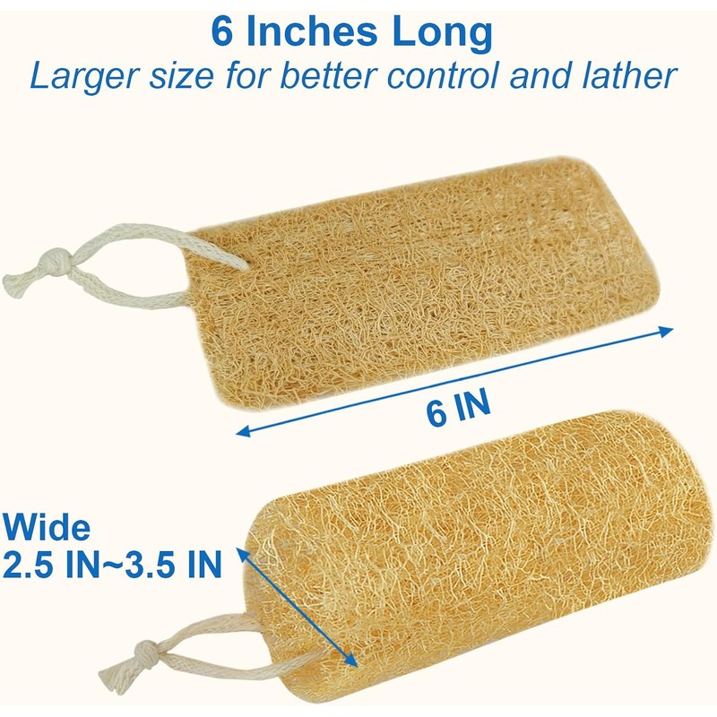 Esponja de Lufa Natural AhaTopia 6'' – Exfoliación Suave y
