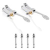 LukLoy 2 Pack Floor Mount Single Pedal Valve, Polished Chrome