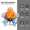 Foldable Portable Fire Pit,Stainless Steel Fire Pits with Charcoal Grill
