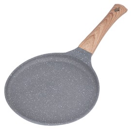Topyond Crepe Pan, Nonstick Dosa Pan, Aluminum Alloy Griddle Pan, Pancake Pan with Anti-Scald Handle, Tawa Pan for Roti, Tortilla Warmer for Cooking Crepes, Pancakes, Tortillas Grey