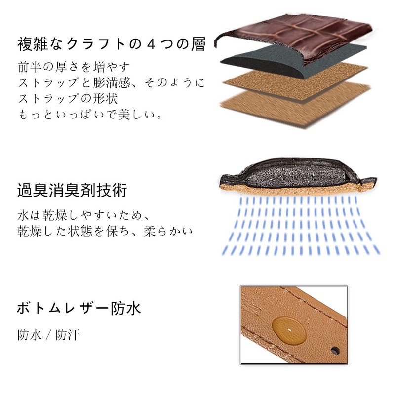 TRISTRAPS Quick Release Genuine Leather Watch Band Black Blue D