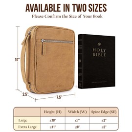 Bible Cover - Bible Case with Durable Handle, Carrying Book Case Church Bag Bible, Protective with Zippered Pocket, Ideal for Church and Prayer Meetings, Christian Gift