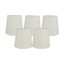 Meriville Set of 5 Eggshell Linen Clip On Chandelier Lamp Shades, 4-inch by 5-inch by 5-inch