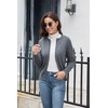 BERESIA Women's Cardigan with Buttons Classic Crew Neck Elegant, darkgray