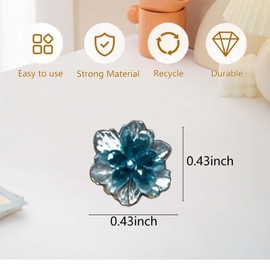 OKKRMGZ 100Pcs Flower Nail Charms 3D Sculpted Flowers Pre-Made Charm Gems for Nails Gel Acrylic Art Encapsulated Rainbow Petals Ice Translucent Resin Decorations Nailcraft Supplies