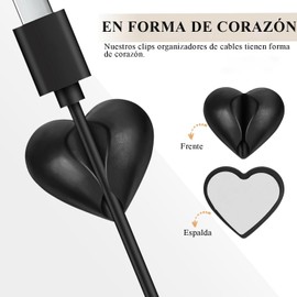 GeorgeX Organizador de Cable, 12 Pcs Autoadhesivo Clips para Cables, 2 en 1 Organizador de Cables Escritorio