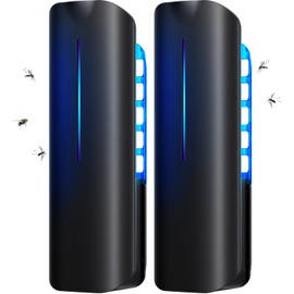 Fruit Fly Traps Indoor for Home: Plug in Mosquito Bug Zapper Gnat Moth Catcher with 9W Night UV Light, 2 Devices 20 Sticky Glue Board Refills for Indoors Flying Insect Trap