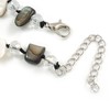 Avalaya Black/White Sea Shell Nuggets and Transparent Glass Bead Necklace