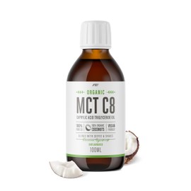 Organic C8 MCT Oil - 100ml (Glass) - 99%+ Cold Pressed C8 - Boosts Ketones 4X Versus Other MCTs – Sustainably Sourced by Alpha01
