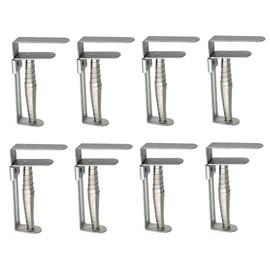 RGUHUA Stainless Steel Tablecloth Clips - Set of 8 Adjustable Table Cloth Clips with Spring Table Cloth Holders for Outdoor & Indoor, up to 6 cm Thickness, Silver