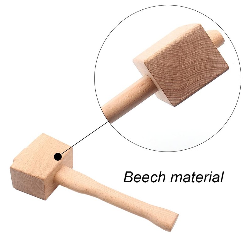 Wooden Mallet Multipurpose Ice Mallet Expert Beech Wood Mallet for