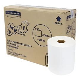 Toalla En Rollo Para Manos Scott. 6 Rollos De 160 Mts C/u.