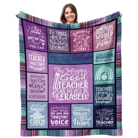 Suobrnaer Teacher Blanket, Teacher Retirement Gifts for Women, Best Teacher Gifts Throw Blanket 50" X 60", Teacher Appreciation Gifts for Women, Teachers Day Graduation Retirement Gifts for Teacher