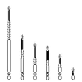 6 Pcs High Magnetic Screwdriver Drill Bit Set, Magnetic Screwdriver Bits, Anti-Slip High Magnetic Drill Bit Set Suitable for 25 50 65 70 90 150mm
