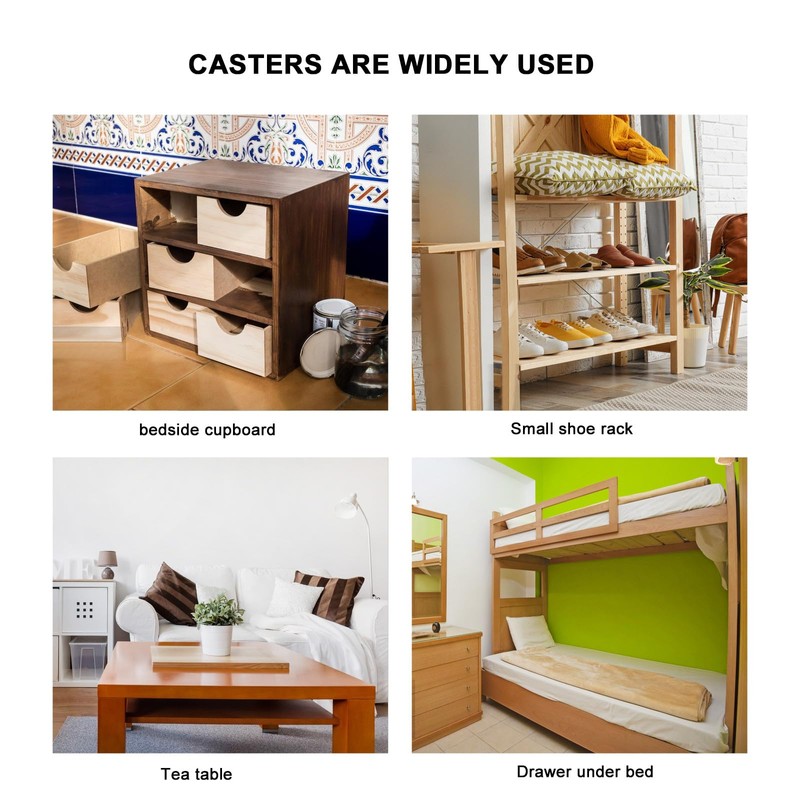 iplusmile 16pcs Furniture Moving Caster Mini Caster Furniture White Wheel