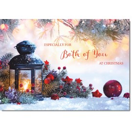 doodlecards To Both of You Christmas Card Festive Lamp Medium Size Christmas Card for To Both of You with Plain Envelope