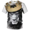 Fiswaki Lion King Men's Shirt Lion Head Wearing Crown Domineering