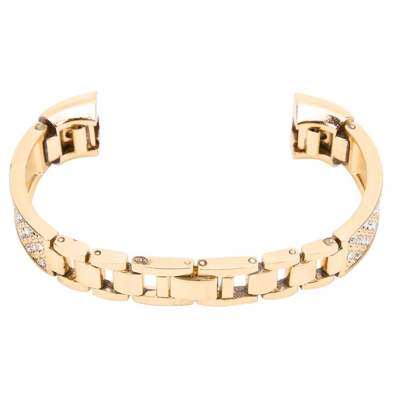 Stainless Steel Bracelet Women Inlay Rhinestones Wristband Wrist Decoration for