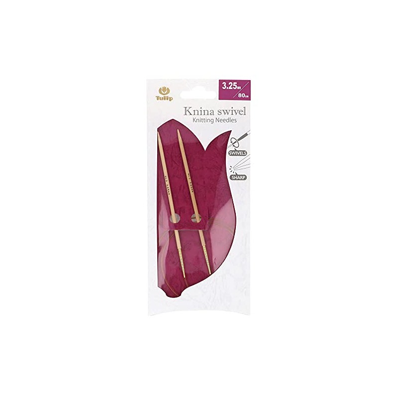 Tulip KS-800325 Knitting Needles Bamboo Beige 80cm x 3.25mm