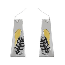 coadipress Handmade Retro Hammered Oval Dangle Earrings for Women Bohemian Earring Lightweight Simple Geometry Crescent Earring Ethnic Hammered Earring (Bird)