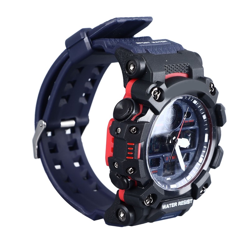 Men Digital Sports Watch Stopwatch Calendar Alarm Function Dual Time