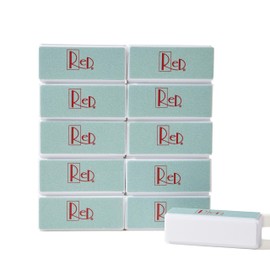 RED 4-Sided Nail Buffer Block - Multi-Grit Shine Files for Salon & Home Use, 4-in-1 Buffing Pads with Smooth Polishing Surface, 10 Pack（Nail Care Kit for Natural & Acrylic Nails