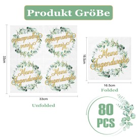 Napkins Youth Consecration Decoration, Pack of 80 Youth Consecration Napkins Boys Girls Table Decoration My Youth Consecration Napkins with Eucalyptus, Youth Consecration Finally Adult Party