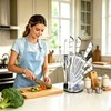 9-Piece White Sharp Stainless Steel Kitchen Knife Set with Block