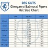 DSS KILT GLENGRRY Tapas, Negro con dados rojos, negros y