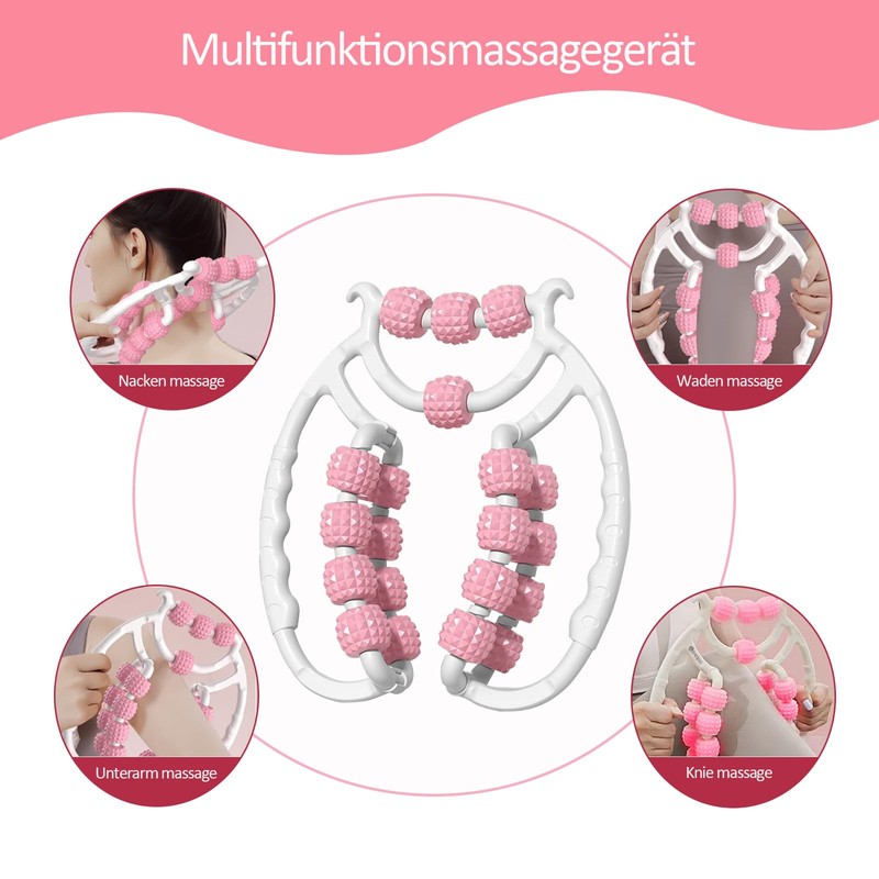 Olgary Massageroller Beine 20 Rollen–Massageroller für Beine und Arme, Lymphdrainage