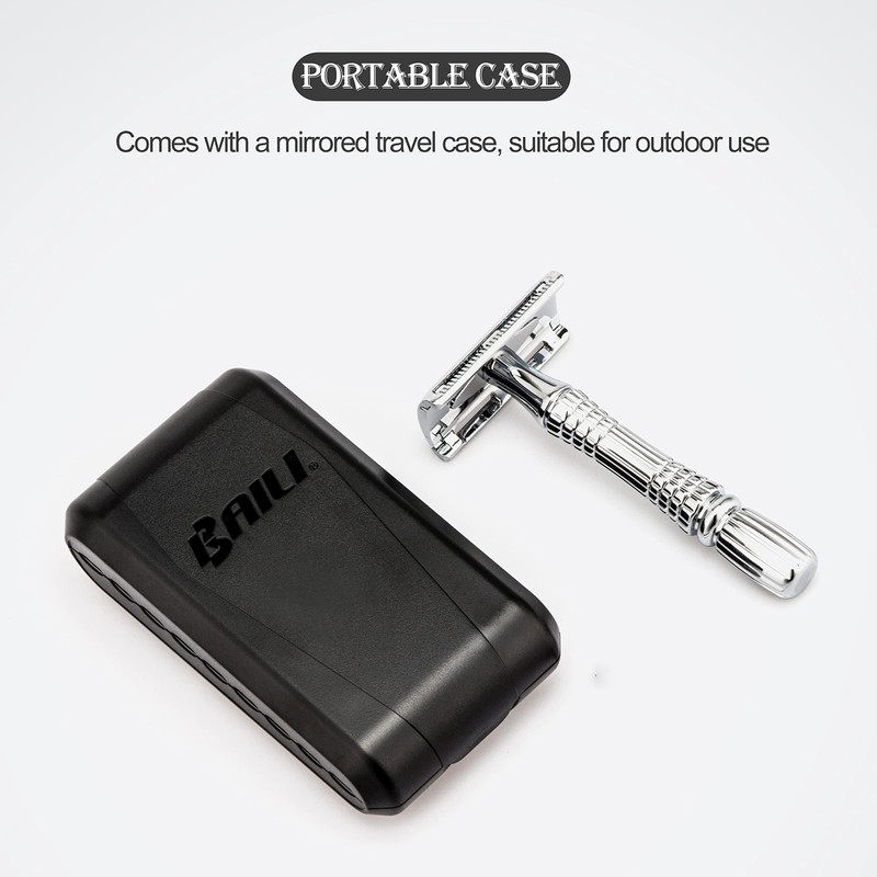 BAILI Double Edge Safety Razor Rust-proof Reusable Manual Stainless DE
