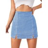 Floerns Women's Casual Split Hem High Waist Denim Skorts Skirt