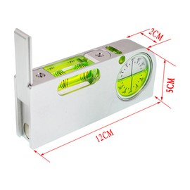 Solid aluminum alloy small level ruler tilt angle measurement portable mini adjustable horizontal bubble magnetic function universal bubble (120 * 50 * 20mm)