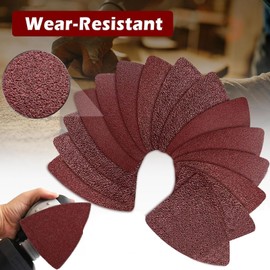 Oscillating Multi Tool Kit,51PCS Detail Sanding Pads Kit,Grit 60/80/120/180/240,1Pcs Triangle Sanding Pad,50Pcs Sandpaper for Attaching Oscillating Tool Sanding Pad,for Sanding Hardwoods,Metals,Wall