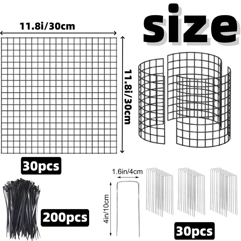YAFAOCE 30Pcs Plant Protectors from Animals, 12x12 inch Metal Wire