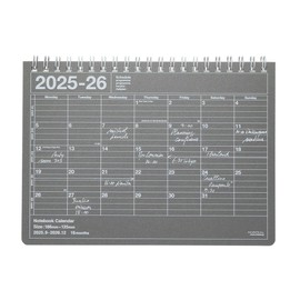 2025 Schedule Notebook, September 2025, Monthly Block, B6 Variation, Notebook Calendar, S, Dark Gray, Marks 26ADR-NB2-DGY