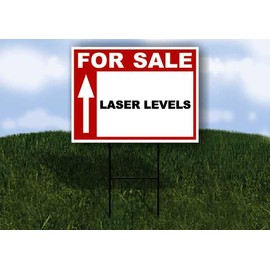 LASER LEVELS For Sale UP ARROW white Red Black 1 Single Sided 18x24 in Yard Road Sign w/stand