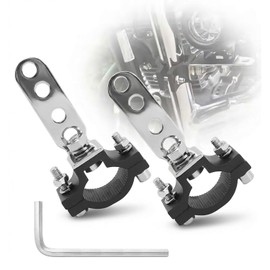 2Pcs Universal Motorcycle Tube Bracket: Adjustable Round Tube Clamp Bracket 22-32mm Aluminum Mounting Bracket for Motorcycle, ATV, SUV and Truck