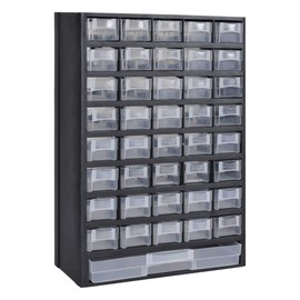 CHARMMA 41-Drawer Plastic Storage Cabinet Tool Box, Storage Cabinet with 40 Small Drawers and 1 Large Drawers for Plastic Parts, Small Things, Hardware and Craft Cabinet